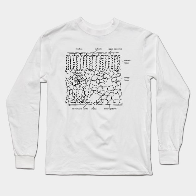 Histological cross-section of the leaf, labeled Long Sleeve T-Shirt by RosArt100